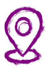 Geo Location Icon Grunge Brush Stroke Vector