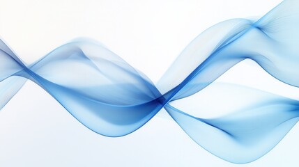 Soft Blue Waves Flowing Across a White Background