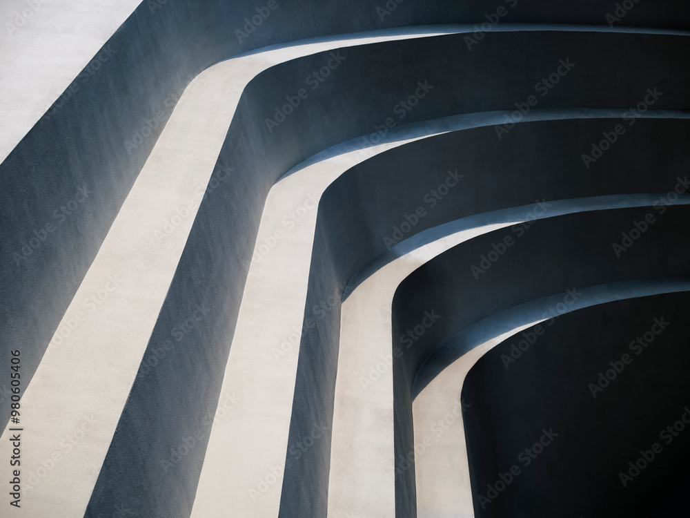 Poster concrete wall curve architecture details grey texture background monochrome