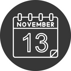 13 November Vector Icon Design