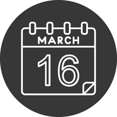 16 March Vector Icon Design