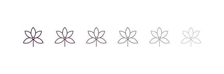 Fototapeta premium palmatelly outline icon. Linear vector from nature concept. 6 different line style palmatelly icon included thin, light, regular, medium, bold, black