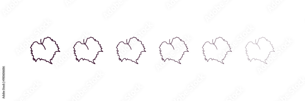 Poster grape leaf outline icon. linear vector from nature concept. 6 different line style grape leaf icon i