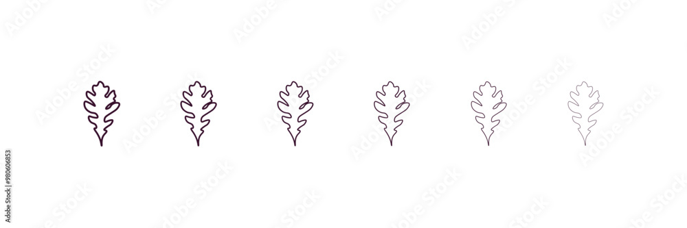 Aufkleber oak leaf outline icon. linear vector from nature concept. 6 different line style oak leaf icon inclu