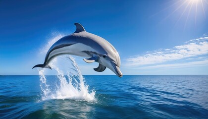 Fototapeta premium Dolphin leaps from water
