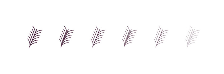 yew leaf outline icon. Linear vector from nature concept. 6 different line style yew leaf icon included thin, light, regular, medium, bold, black