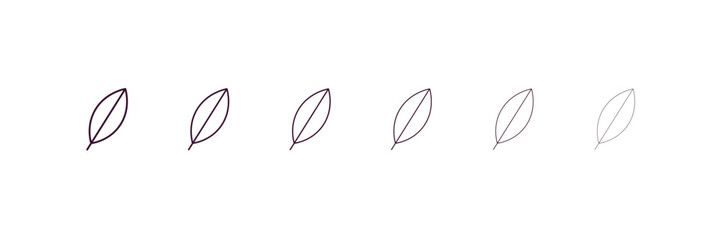 magnolia leaf outline icon. Linear vector from nature concept. 6 different line style magnolia leaf icon included thin, light, regular, medium, bold, black