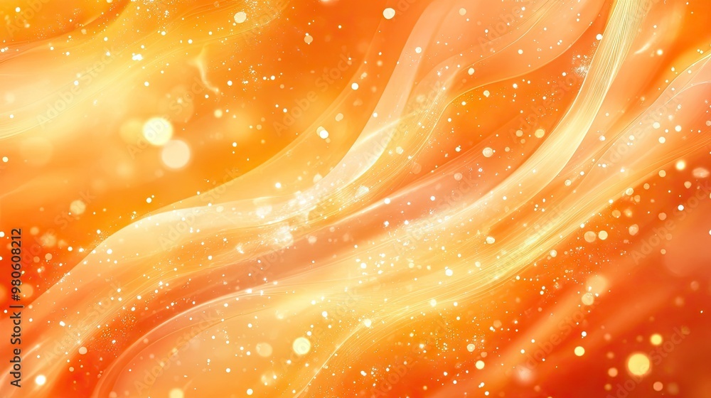 Poster a bright orange abstract background with flowing patterns and soft highlights, capturing energy and 