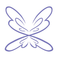 abstract blue Cute Tattoo Line Freehand Colorful Minimal Drawing Butterfly