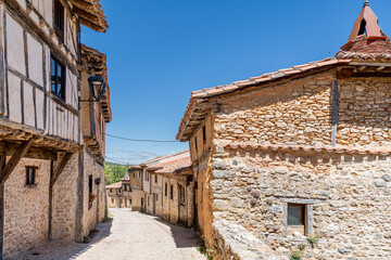 Arquitectura popular en Calatañazor, pueblo en Tierras del Burgo en Soria,Castilla y León , España