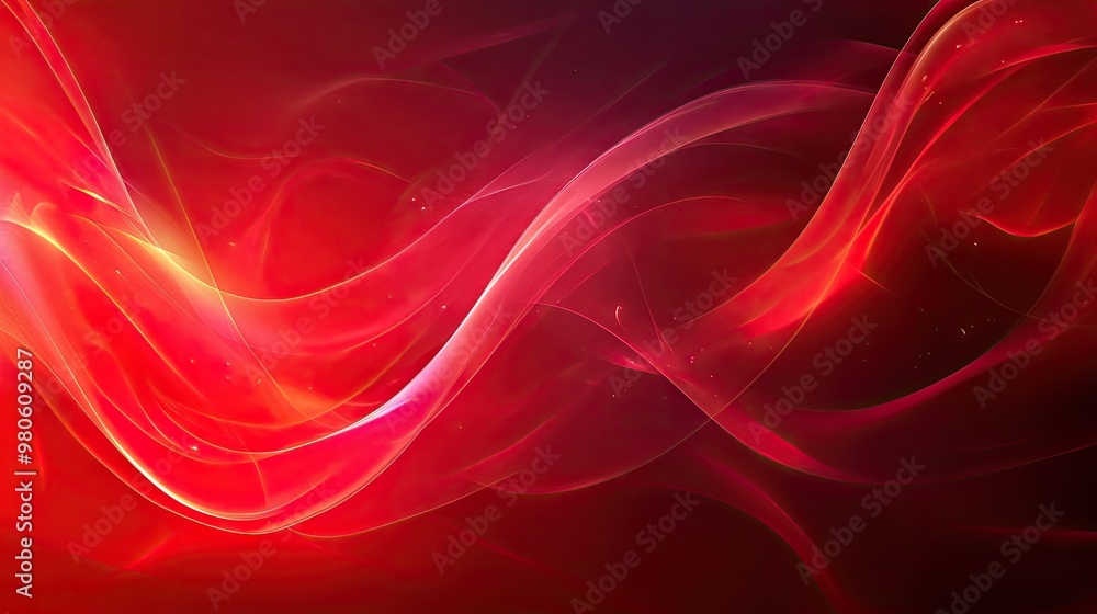 Poster a dramatic abstract red background with flowing shapes and subtle highlights, perfect for a striking