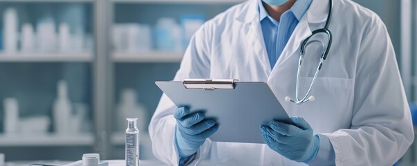 Healthcare wellness checkup and medical concept. Close-up of a doctor reviewing a patient s allergy test results, focusing on creating a personalized care approach