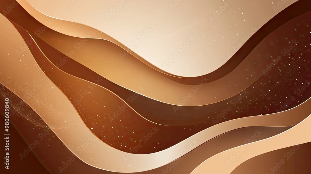 Poster a dynamic abstract brown background with organic shapes and fluid textures, creating a warm and grou