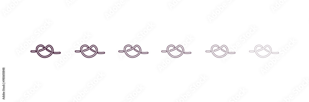 Aufkleber knot outline icon. linear vector from nautical concept. 6 different line style knot icon included th