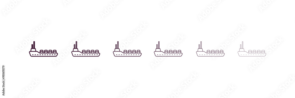 Aufkleber ocean waves outline icon. linear vector from nautical concept. 6 different line style ocean waves ic