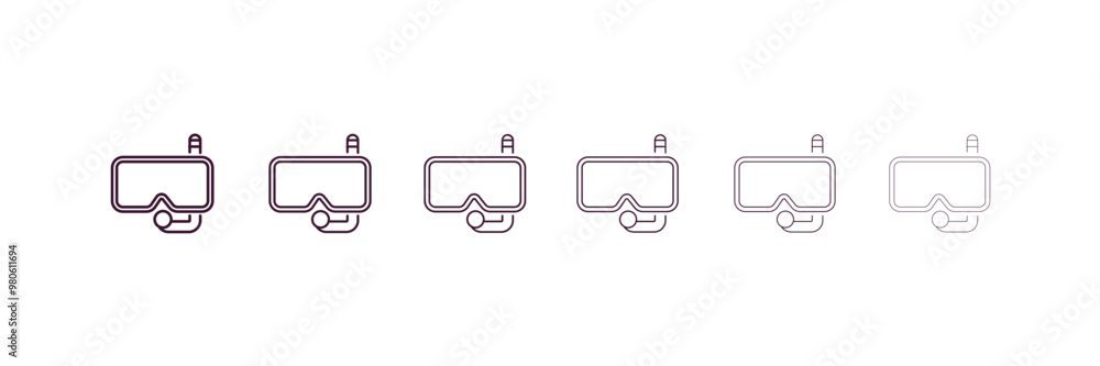 Aufkleber surfboard outline icon. linear vector from nautical concept. 6 different line style surfboard icon i