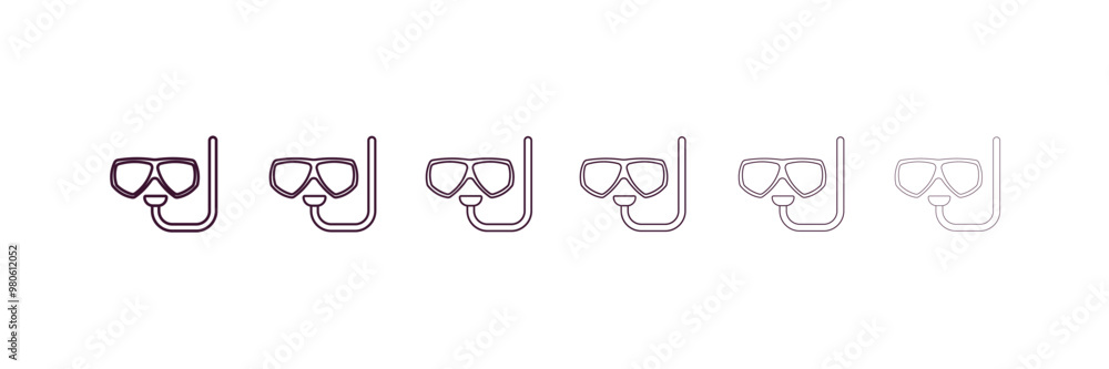 Aufkleber submarine window outline icon. linear vector from nautical concept. 6 different line style submarine