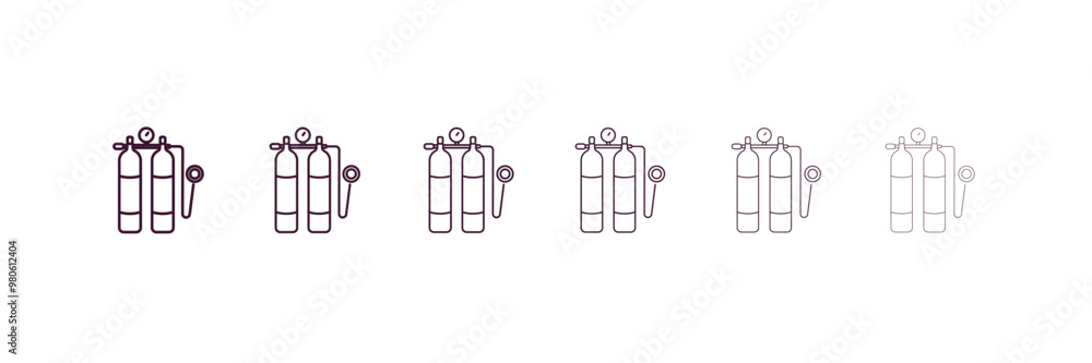 Aufkleber aqualung outline icon. linear vector from nautical concept. 6 different line style aqualung icon inc