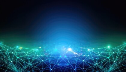 Abstract blue and green network