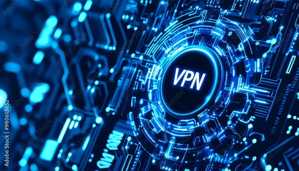 Poster the text vpn virtual private network, the concept of internet data privacy, security, and encryption