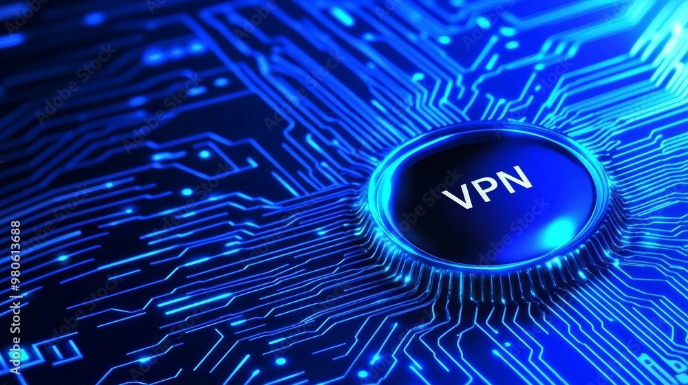 Poster the text vpn virtual private network, the concept of internet data privacy, security, and encryption