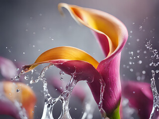 Calla Blüte im Wasser