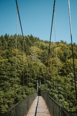 Obraz premium suspension bridge over the river