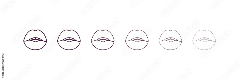 Poster seductive outline icon. linear vector from people concept. 6 different line style seductive icon inc