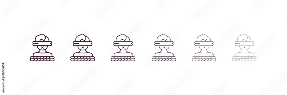 Poster kidnapping outline icon. linear vector from people concept. 6 different line style kidnapping icon i