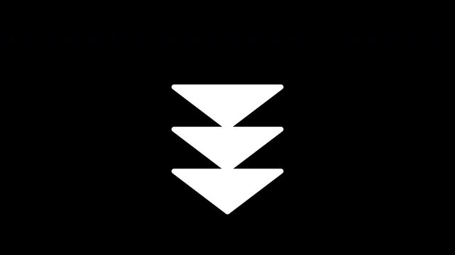 Level down arrow. Decrease level or progress