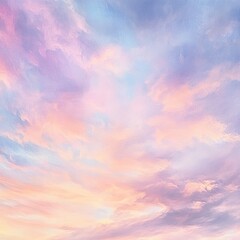 "Serene Pastel Sky at Dawn with Soft Cloud Patterns"