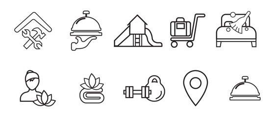 Hotel related icons. Hotel related vector illustration icon set