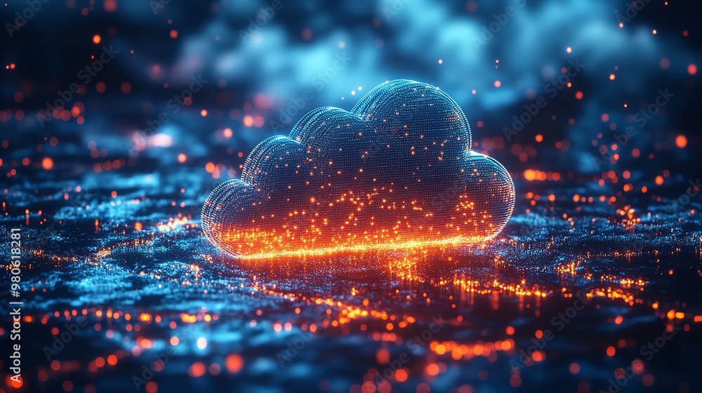 Poster cloud computing with technology style