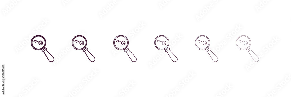 Aufkleber seo keywords outline icon. linear vector from programming concept. 6 different line style seo keywor