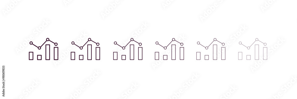 Poster seo ranking outline icon. linear vector from programming concept. 6 different line style seo ranking