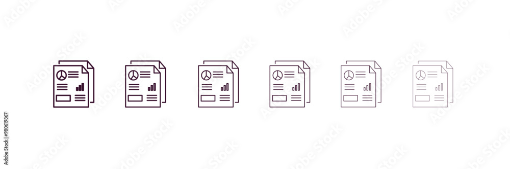 Poster seo report outline icon. linear vector from programming concept. 6 different line style seo report i