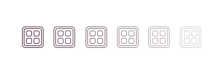 app outline icon. Linear vector from programming concept. 6 different line style app icon included thin, light, regular, medium, bold, black