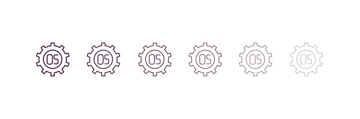 operating system outline icon. Linear vector from programming concept. 6 different line style operating system icon included thin, light, regular, medium, bold, black
