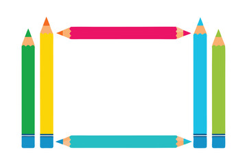 Colorful Pencils Frame Vector Design
