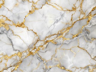 Luxurious white marble stone texture with intricate gold and gray veins, showcasing a sophisticated and elegant natural pattern, perfect for design and decoration.