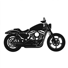 Obraz premium Harley Silhouette, Illustration Isolated On White Background