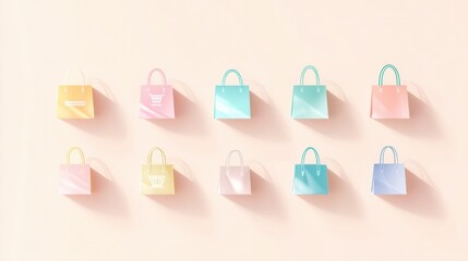 Colorful Shopping Bags on Soft Background