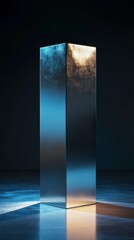 Metallic square column e-commerce booth details page background on dark background