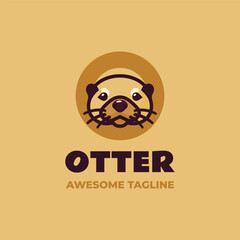 Vector Logo Illustration otter Simple Mascot Style