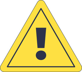 A yellow triangle with a bold black exclamation mark inside, symbolizing caution or warning.