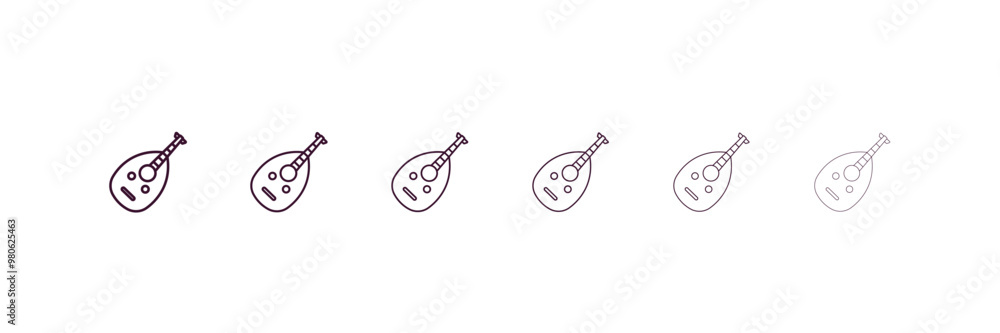 Poster oud outline icon. linear vector from religion concept. 6 different line style oud icon included thin