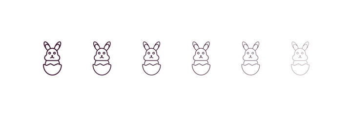 easter bunny outline icon. Linear vector from religion concept. 6 different line style easter bunny icon included thin, light, regular, medium, bold, black