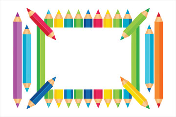 Colorful Pencils Frame Vector Design