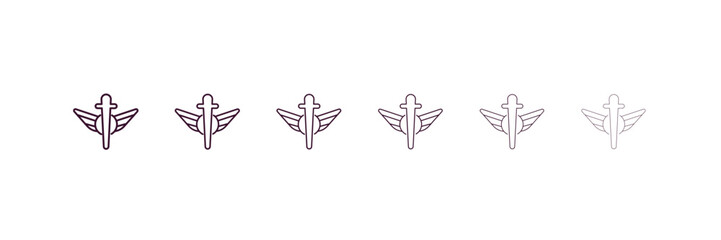 heresy outline icon. Linear vector from religion concept. 6 different line style heresy icon included thin, light, regular, medium, bold, black