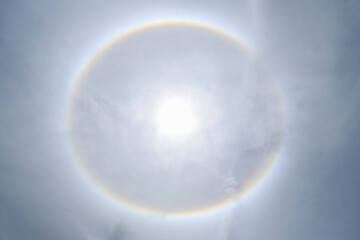 Sun halo in daylight time of nature in middle day. nature action for creative edit in working.